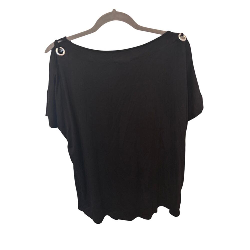 Cable & Gauge Women's Black Floral Open Shoulder Top XL - Picture 3 of 5